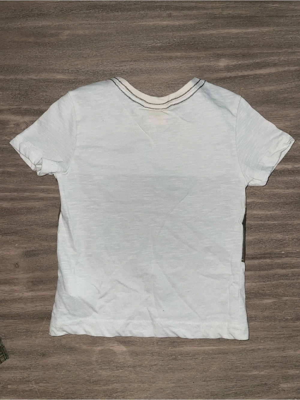 White Tee with Camo Stripe/Pocket & Matching Camo Shorts